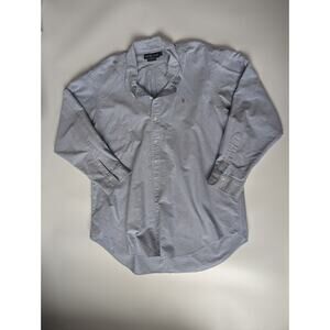 Ralph Lauren Mens Sz 17 1/2-34 Light Blue Button Down 100% Cotton